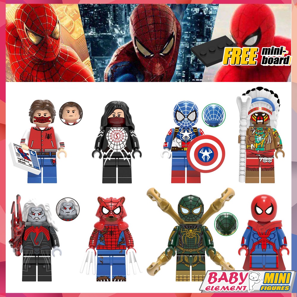 Marvel Minifiguras Capitán Tribal Hombre Lobo Hydra Mal Capa Spiderman  Peter Parker Seda Knull Mini Figuras XH0282 | Shopee México