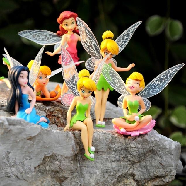 6 unids/Set princesa hada modelo Tinkerbell maravilloso pequeño hada muñeca  decoración de hadas figura de acción ala hadas hadas pastel Topper Fa  asequible | Shopee México