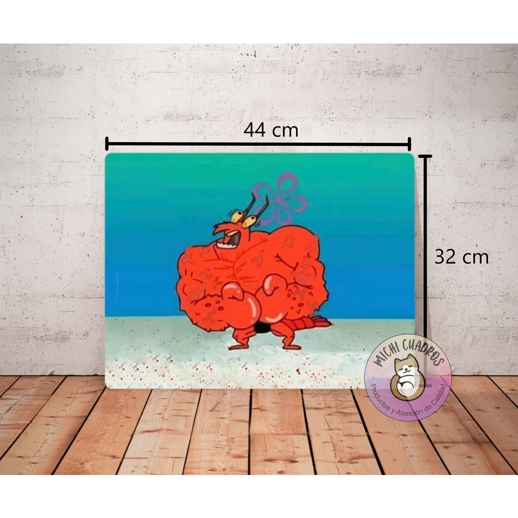 Cuadro Decorativo Larry La Langosta Bob Esponja 32x44cm Shopee México