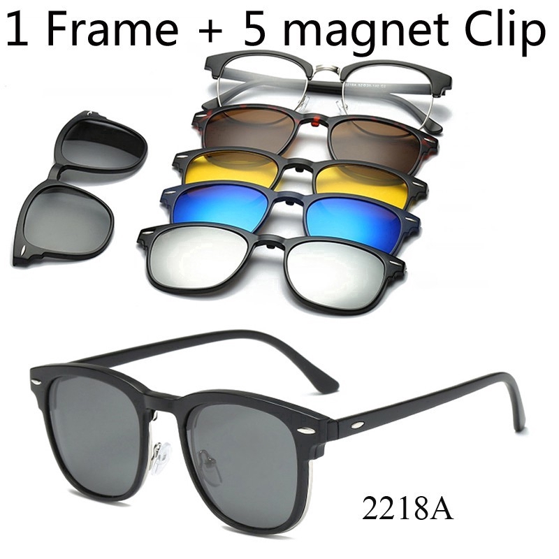 Goiteia Gafas de sol polarizadas con clip sobre gafas de prescripción para hombres y mujeres 