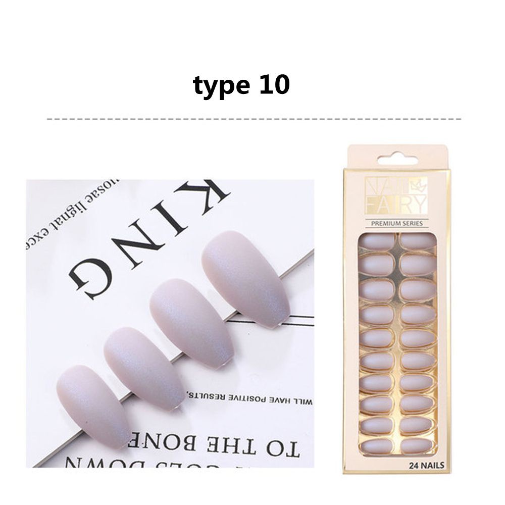 Formakean 24 Pcs Detachable Press On Nails French Solid Color False Nail Tips Glossy Coffin Ballet Fake Nails Full Cover Women And Girls Acrylic Glitter Shopee Mexico