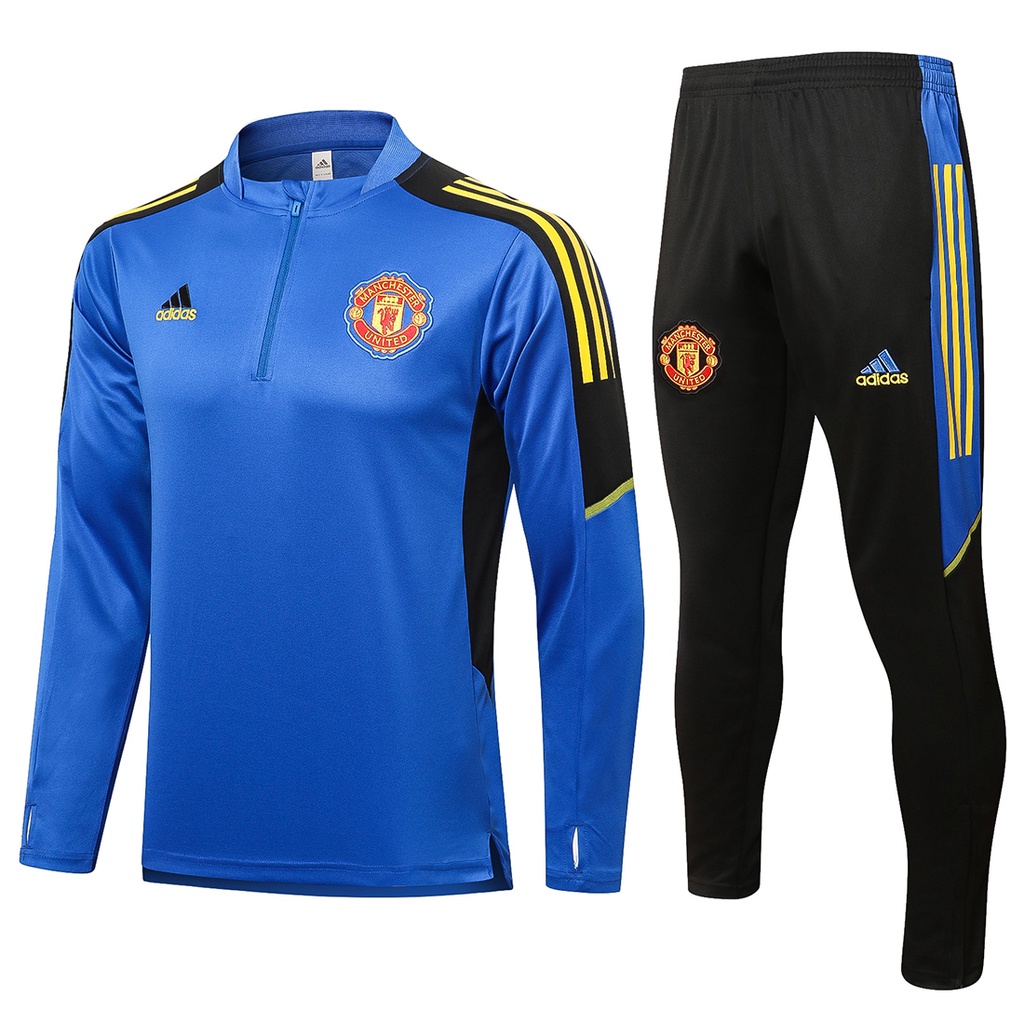 2021/22 Manchester United Blue Training Ropa De Manga Larga Deportiva +  Pantalones | Shopee México