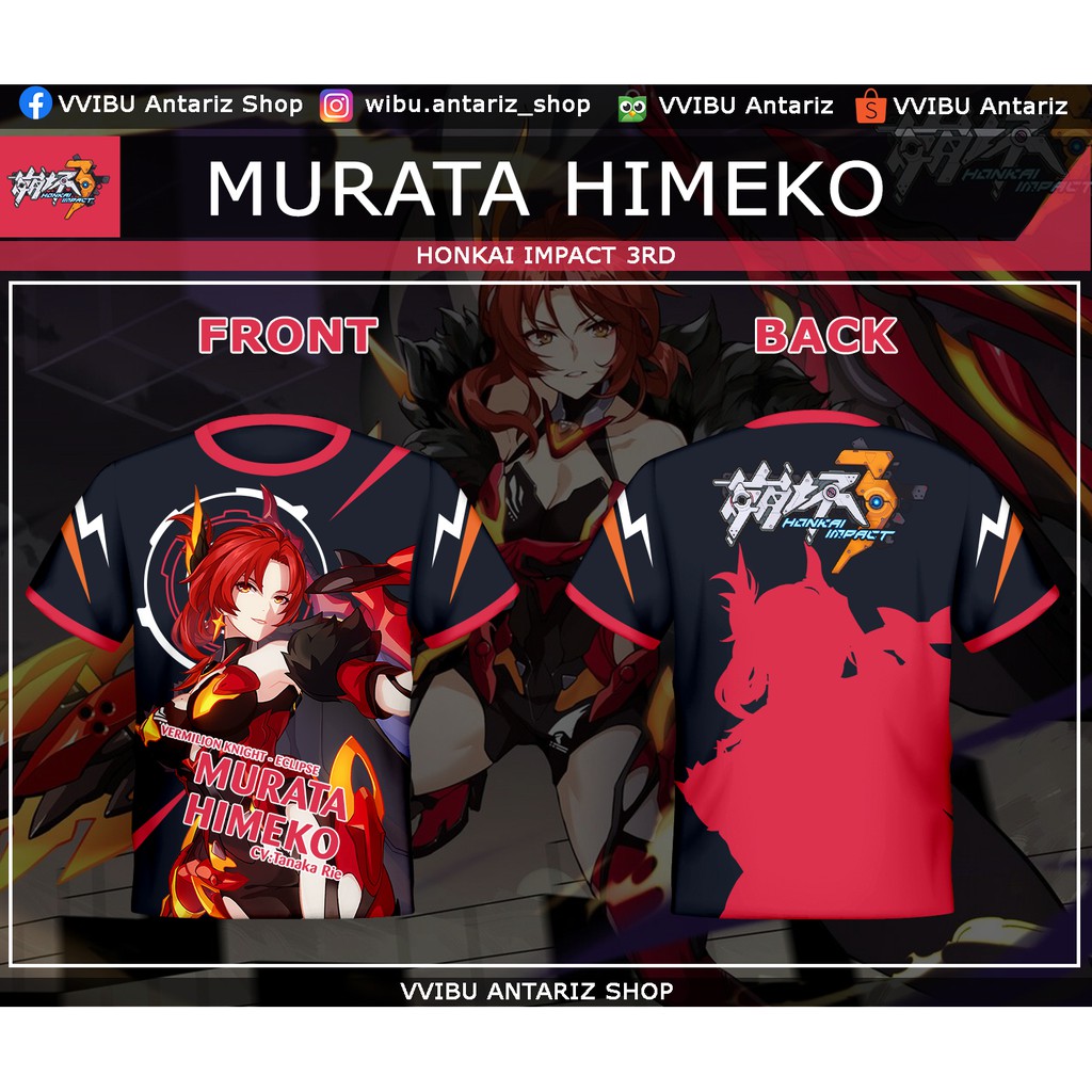 Honkai Impact 3rd Murata Himeko camisa de impresión completa