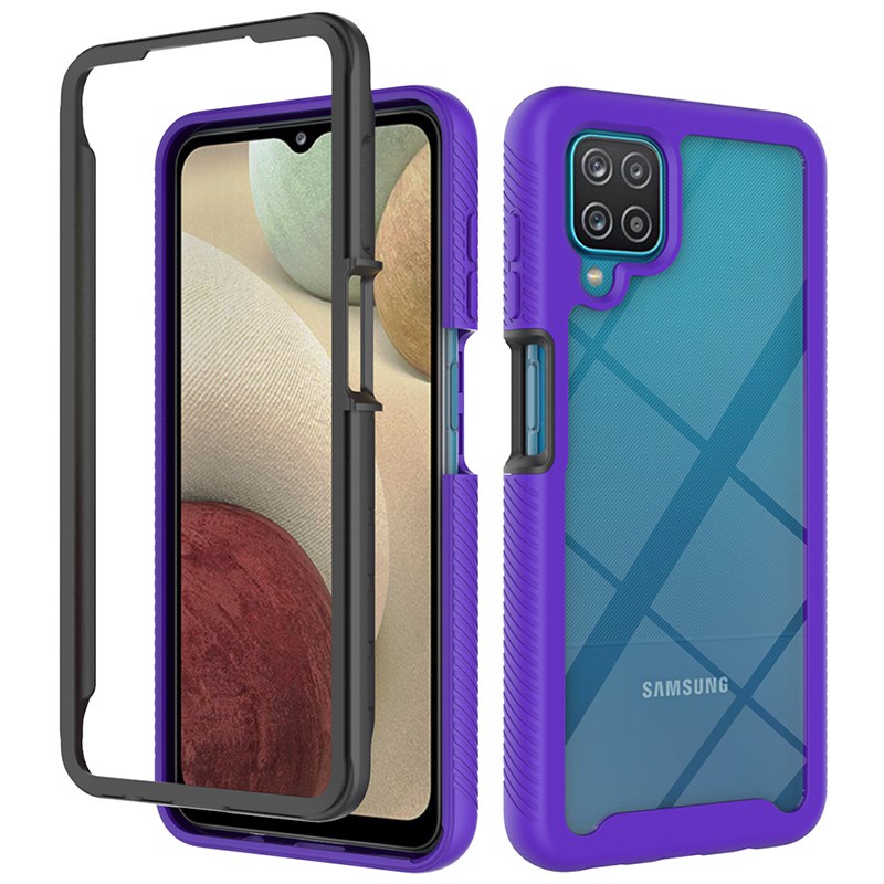Para Samsung Galaxy A12 caso claro Cuerpo Completo Frontal Y Trasero A Prueba De Golpes Cubierta Del Teléfono