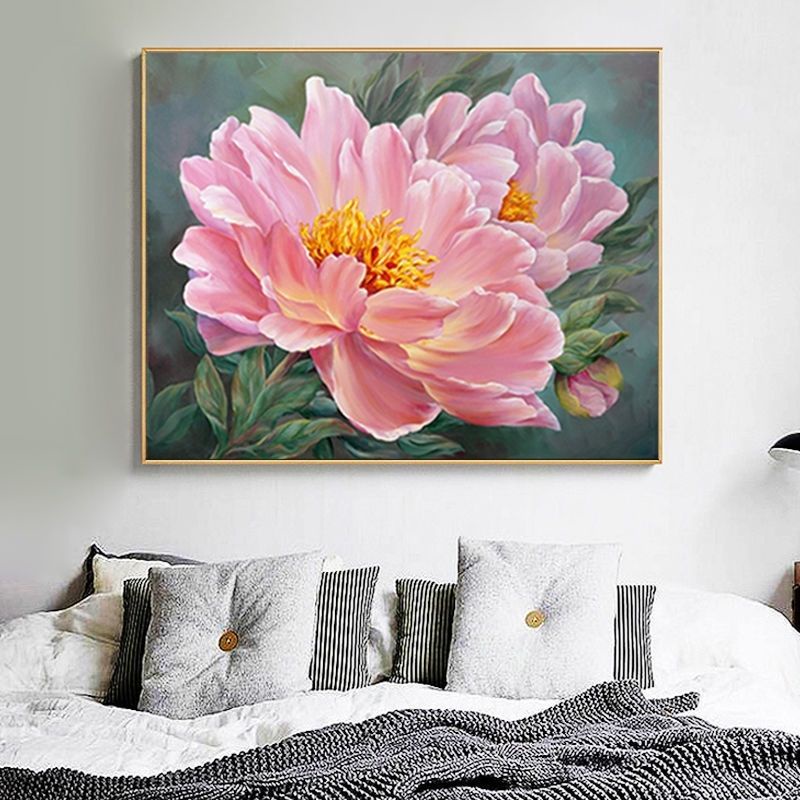 Rosa Peonía Punto De Cruz Nuevo Estilo Hilo Bordado Sala De Estar  Dormitorio Floración Rica Imagen De Flores Rejilla Grande Completo Usted  Mismo | Shopee México