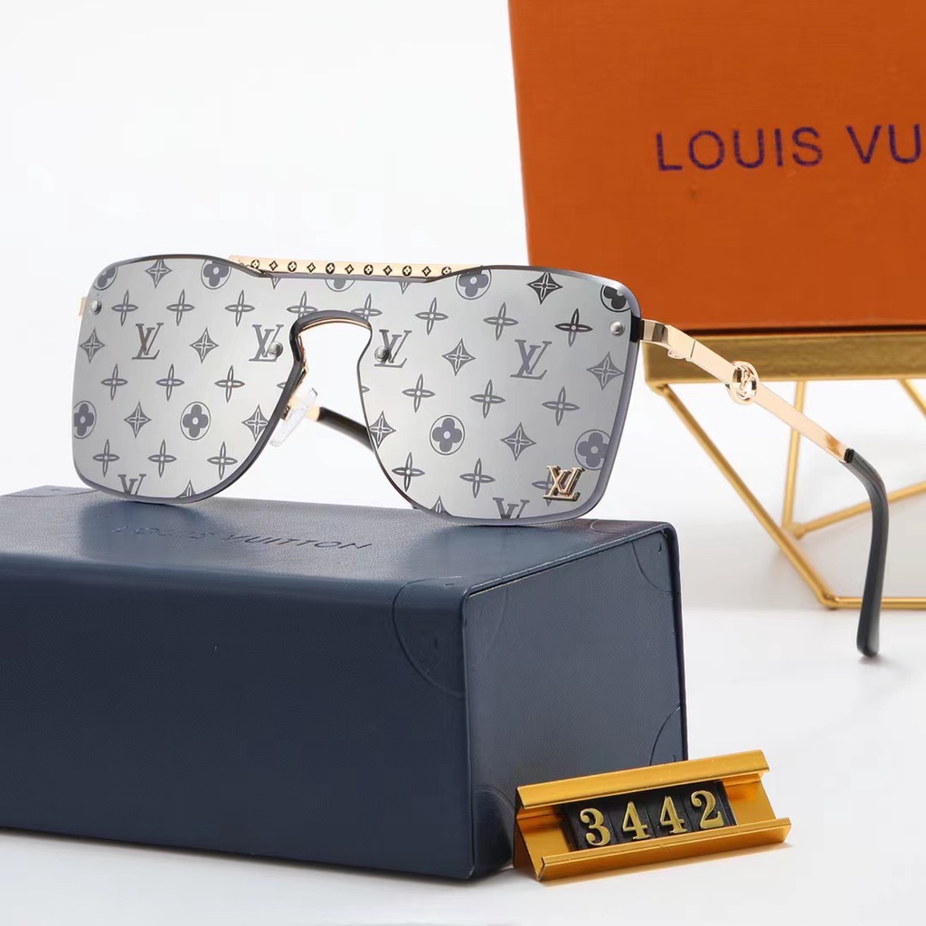 2023 Nuevo LOUIS VUITTON Cuadrado Marco Grande Lentes De Sol De Gama Alta  De Lujo Populares Viaje Al Aire Libre 1486