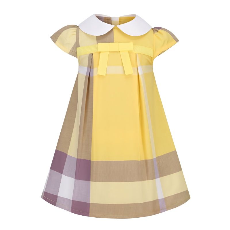 burberry Niñas Vestido De Manga Corta 2023 Verano Nuevo Cuello De Muñeca  Arco Algodón Pequeño Y Mediano Niños s shor Británico | Shopee México