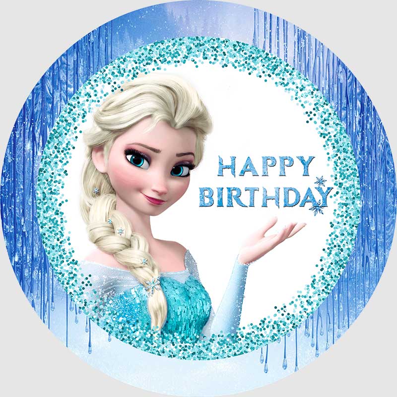 Diseño Redondo Para Princesa Elsa Telón De Fondo Para Niños Niñas Frozen  Azul Cumpleaños Celebración Fotografía Nombre Pic Personalizado | Shopee  México