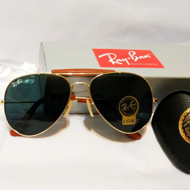 ray ban con cuero