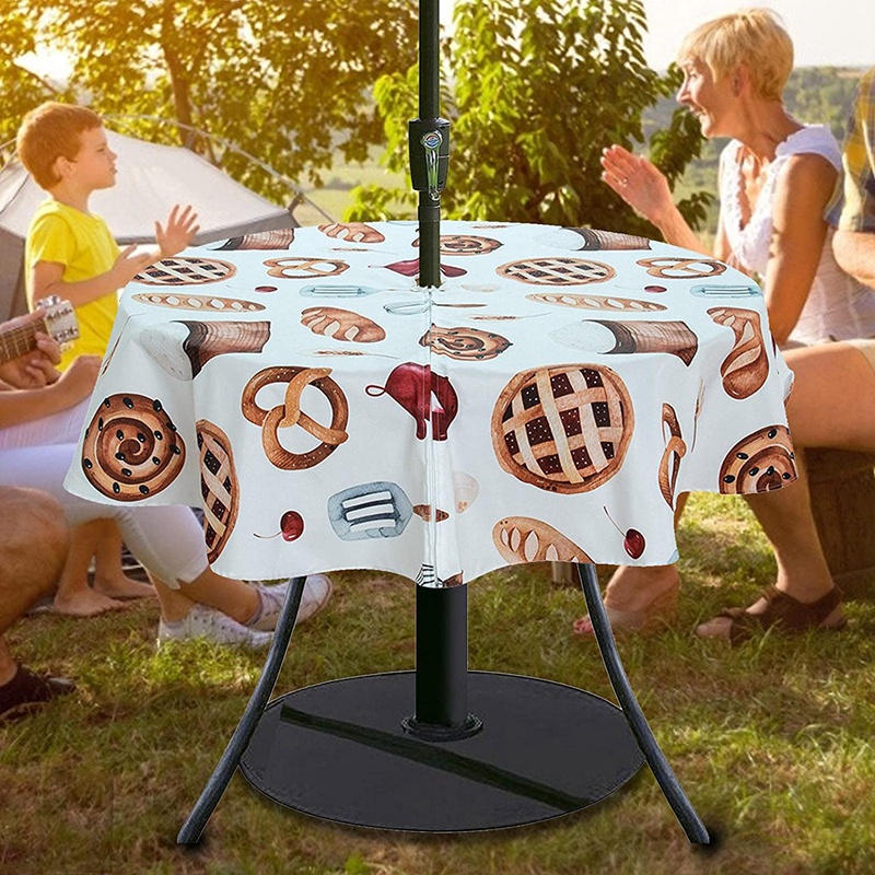 Round Patio Table Cover With Zipper And Umbrella Hole Patio Furniture