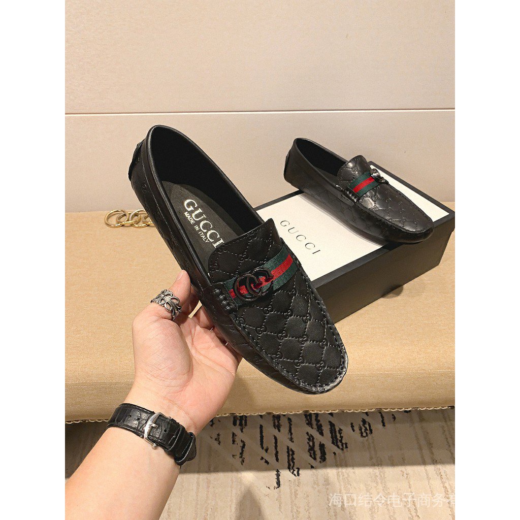 Disponible GUCCI Mocasines De Cuero Genuino Para Hombre Zapatos Casuales Doug driving slip on | Shopee México