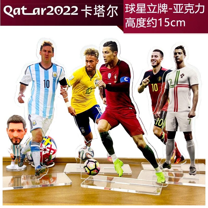 Argentina Messi Portugal Cristiano Ronaldo Soporte Humanoide Plástico Acrílico 2022 Copa Del Mundo De Qatar Neymar Haaland Benzema Decoraciones De Fútbol Figuras Juguetes