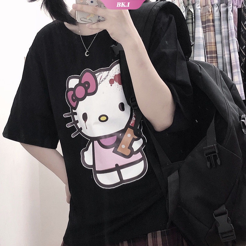 Sanrio Hello Kitty Ropa Verano Harajuku Camiseta Estética Coreana Camisetas  De Manga Corta Mujeres Tops Y2k Sueltas | Shopee México