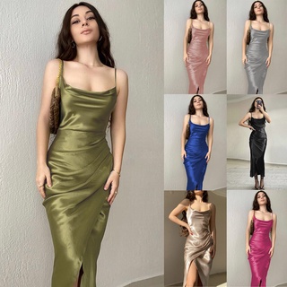 vestido largo satén - Vestidos Precios y Ofertas - Ropa de Mujer mar. de  2023 | Shopee México