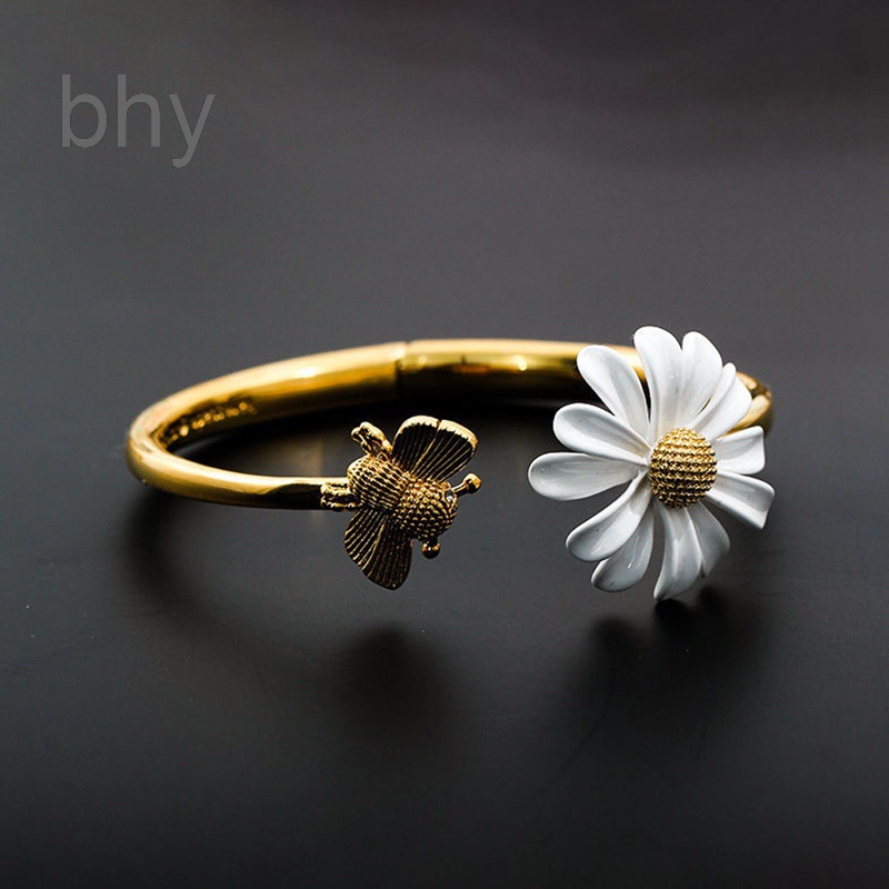 Kate Spade White Enamel Daisy Flower Vintage Elegant Simple Opening Bracelet  for Women Jewelry Party Gifts | Shopee México
