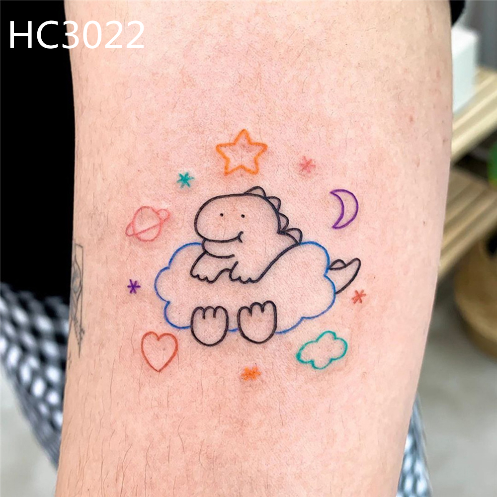 Calcomanías de tatuajes impermeables de larga duración para mujer lindo  perro nube dinosaurio tatuaje pegatinas de tatuaje | Shopee México