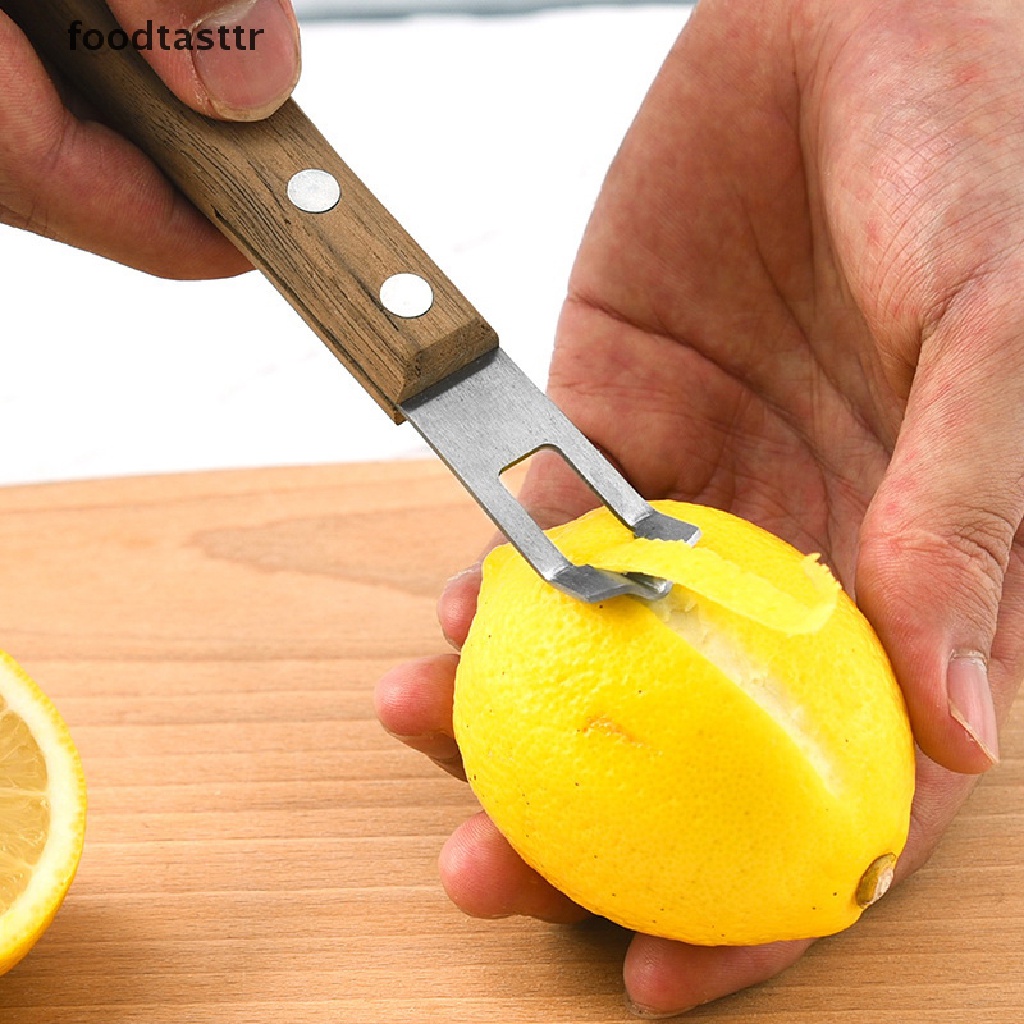 Pelador de limón Zester multifuncional rallador de piel de acero inoxidable para cócteles de ginebra naranjas lima 