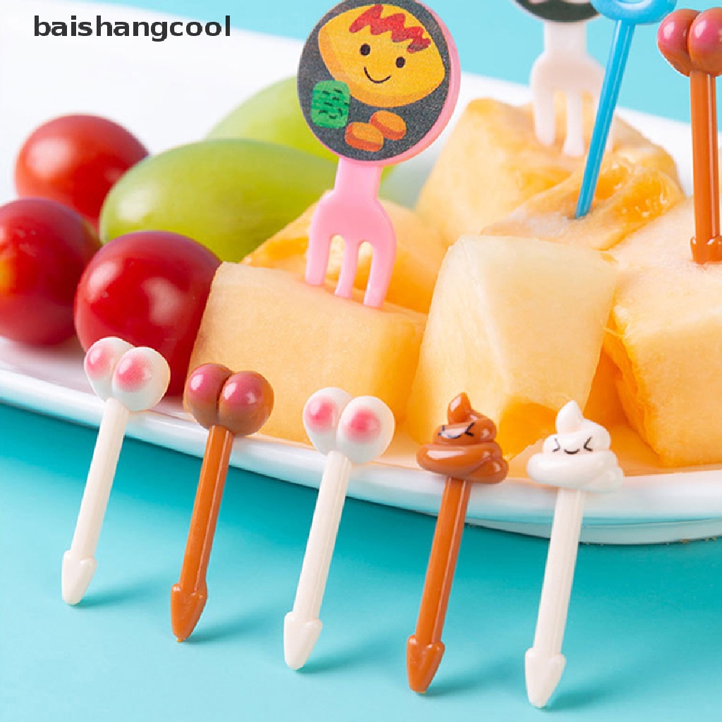 10 unidades  Medium 1# ideales para regalo decorativos pastelitos Tenedores infantiles con diseño de animales para los bocadillos ideales para frutas el postre para el almuerzo de los pequeños 