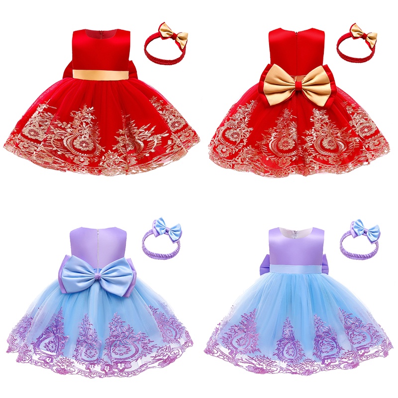 vintage bordado bebé niña vestido de alta calidad arco princesa vestido de  navidad fiesta de cumpleaños disfraz de niños ropa 1 2 3 4 5 años | Shopee  México