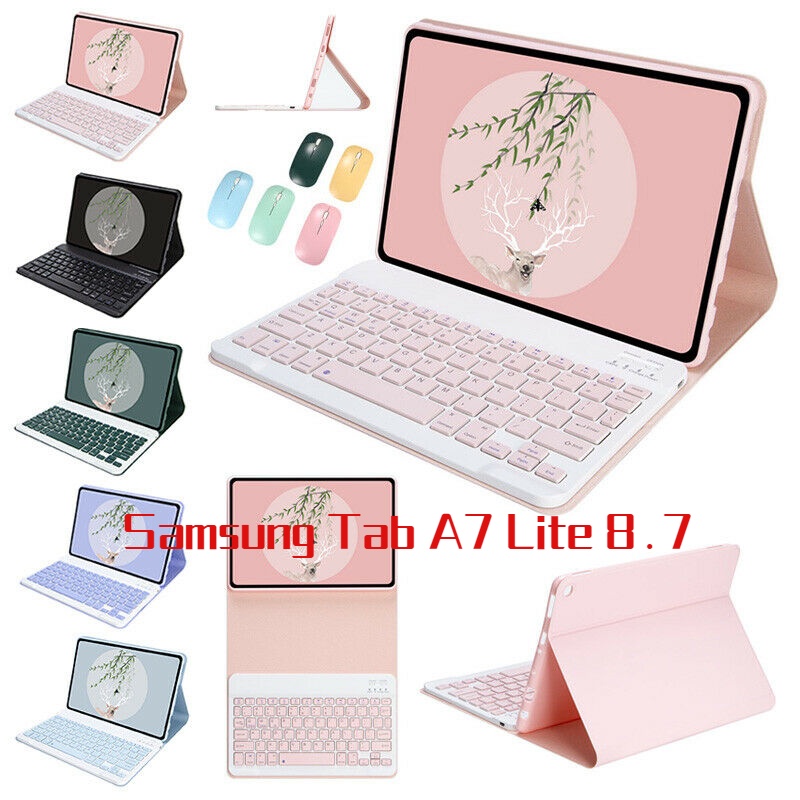 Para Samsung Galaxy Tab A7 Lite SM-T220 T225 8.7 " Tablet Teclado Inalámbrico Bluetooth + Funda + Ratón