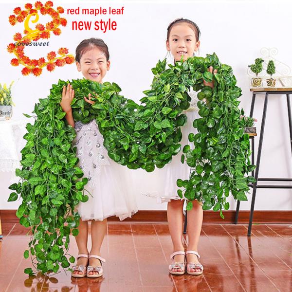 boda 2 unidades con rosas de seda y hojas verdes guirnalda de decoración para fiestas de la marca AlphaAcc Enredadera artificial hogar 