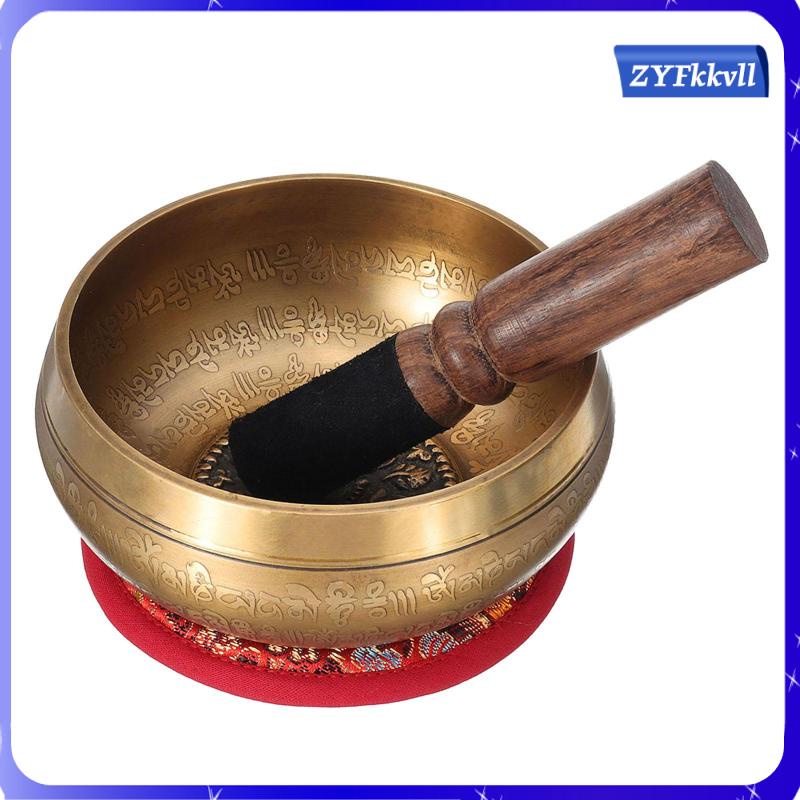 Kalaok Tazón de Canto Budista Tibetano Buddha Sound Bowl Instrumento Musical para Meditar con Stick Yoga Decoración Del Hogar 