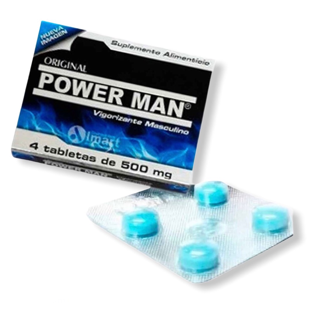 Power Man 4 Tabletas De 500 Mg Pastilla Azul Para Hombres Vigorizante Masculino Shopee México 7075