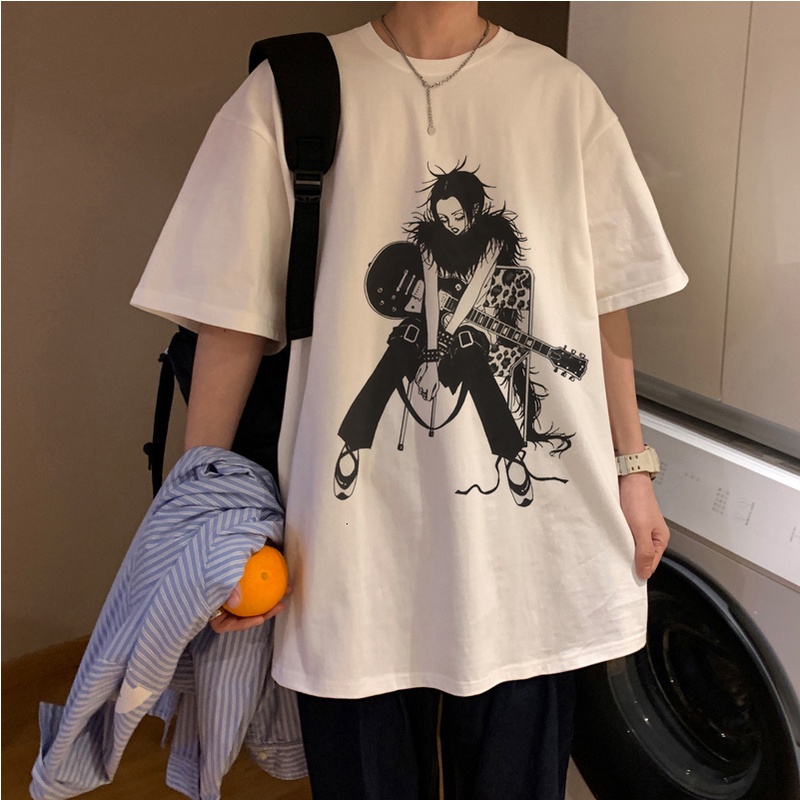 nana osaki Camiseta Hombre Blanco casual harajuku streetwear Ropa Japonesa kawaii | México