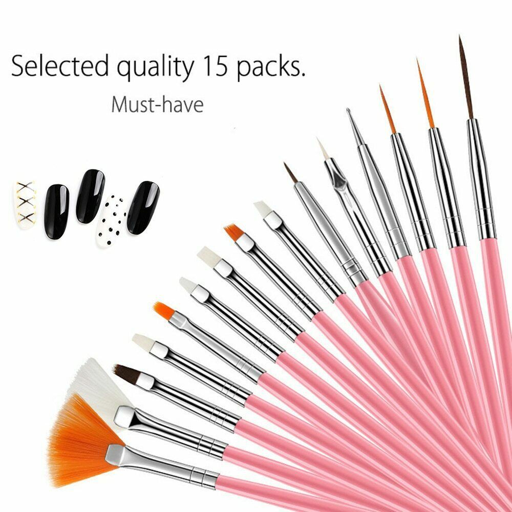 Juego De 15 Pinceles De Acrilico Para Unas Diseno De Unas Pluma Diy Pintura Dibujo Pincel Para Gel Uv Herramienta De Manicura Shopee Mexico