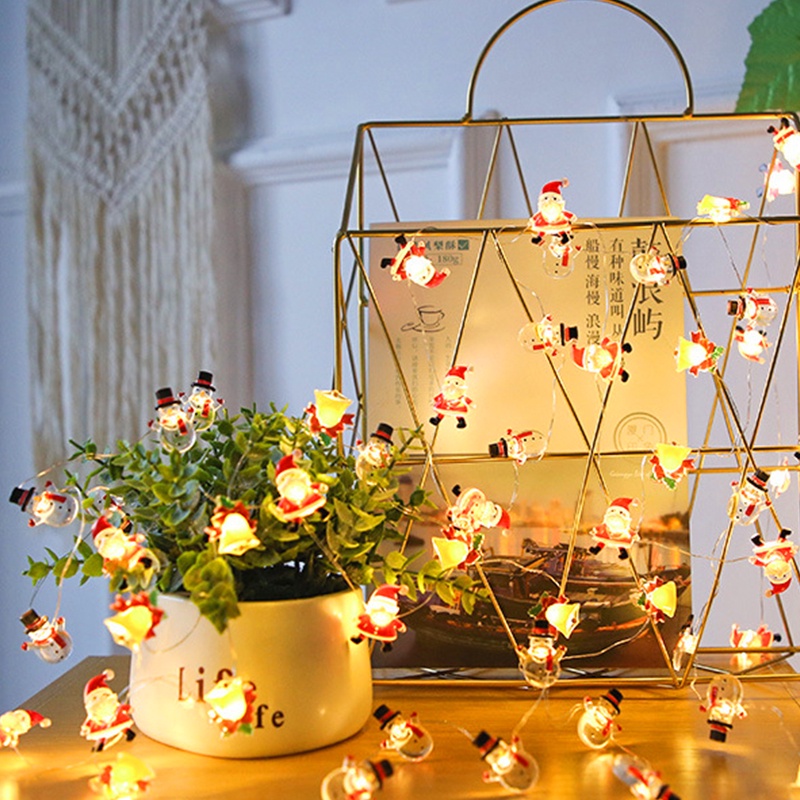 Cadena de luces LED de Navidad Luces de hadas Árbol de copo de nieve Decoración navideña para el hogar 