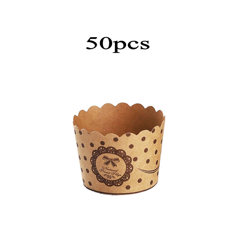 ZOOMY 50 Piezas/Lote Papel Horneado Cupcake Envoltura sólida Revestimientos Taza Muffin Tulip Case Cake Café 