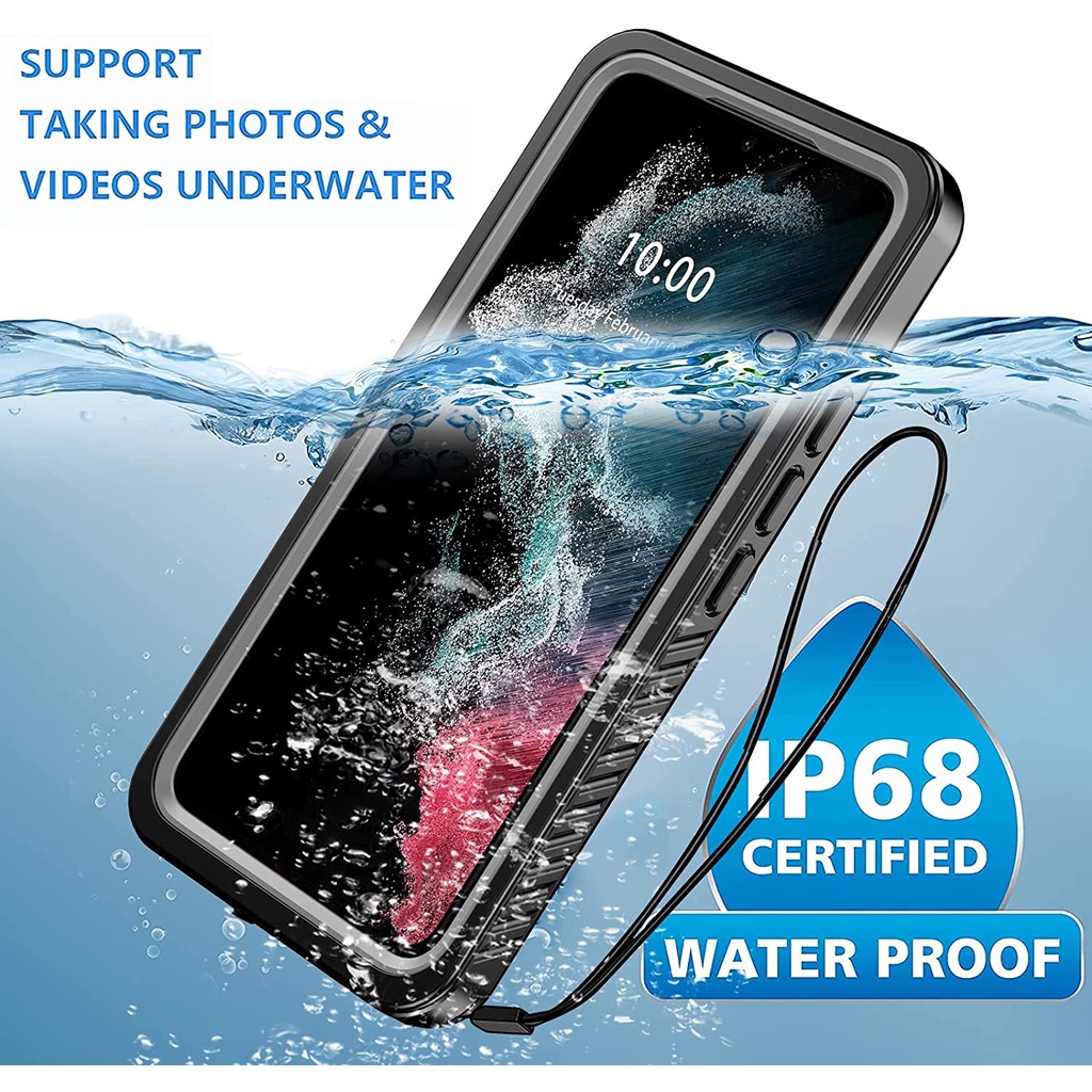 IP68 Waterproof Case For Samsung Galaxy A53 A33 A13 A72 A52 A52s 5G A42 A32 A22 A12 A21 A11 A01 A02S A03S A51 360 Full Body Coverage Protection Back Cover for S22 Ultra S21 Plus S20 FE Note 8 9 10 20 S10 Shockproof Swim Diving Case
