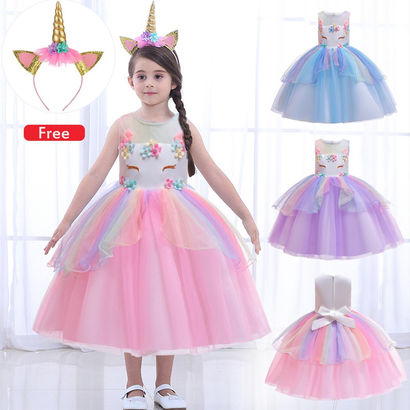 vestido de unicornio para niños elegante disfraz de fiesta de boda bebé  niña regalo de cumpleaños vestido de princesa | Shopee México