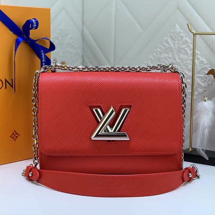 LV/Louis Vuitton Para Enviar + Caja + original) Patrón Onda Rojo Plata (23cm) Nuevo Mujer Cuero De Becerro me | Shopee México