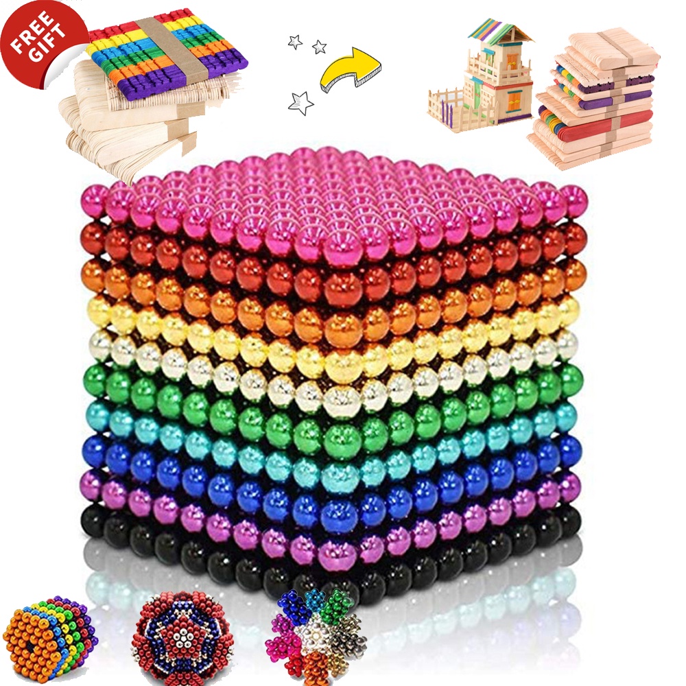 Free Gift 1000pcs Magnetic Balls 3mm 10 Color Magnetic Balls Cube Multi Color Gadget Toys Desk Games Magnetic Beads Creative 3d Puzzle Educational Building Toy For Intelligence Development Stress Relief Toys Shopee Mexico