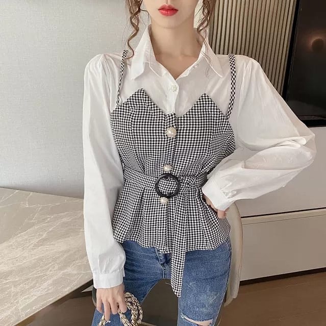 A Outfit - Top blusa chaleco cuadrado Premium Tops mujeres adolescentes  estilo coreano | Shopee México