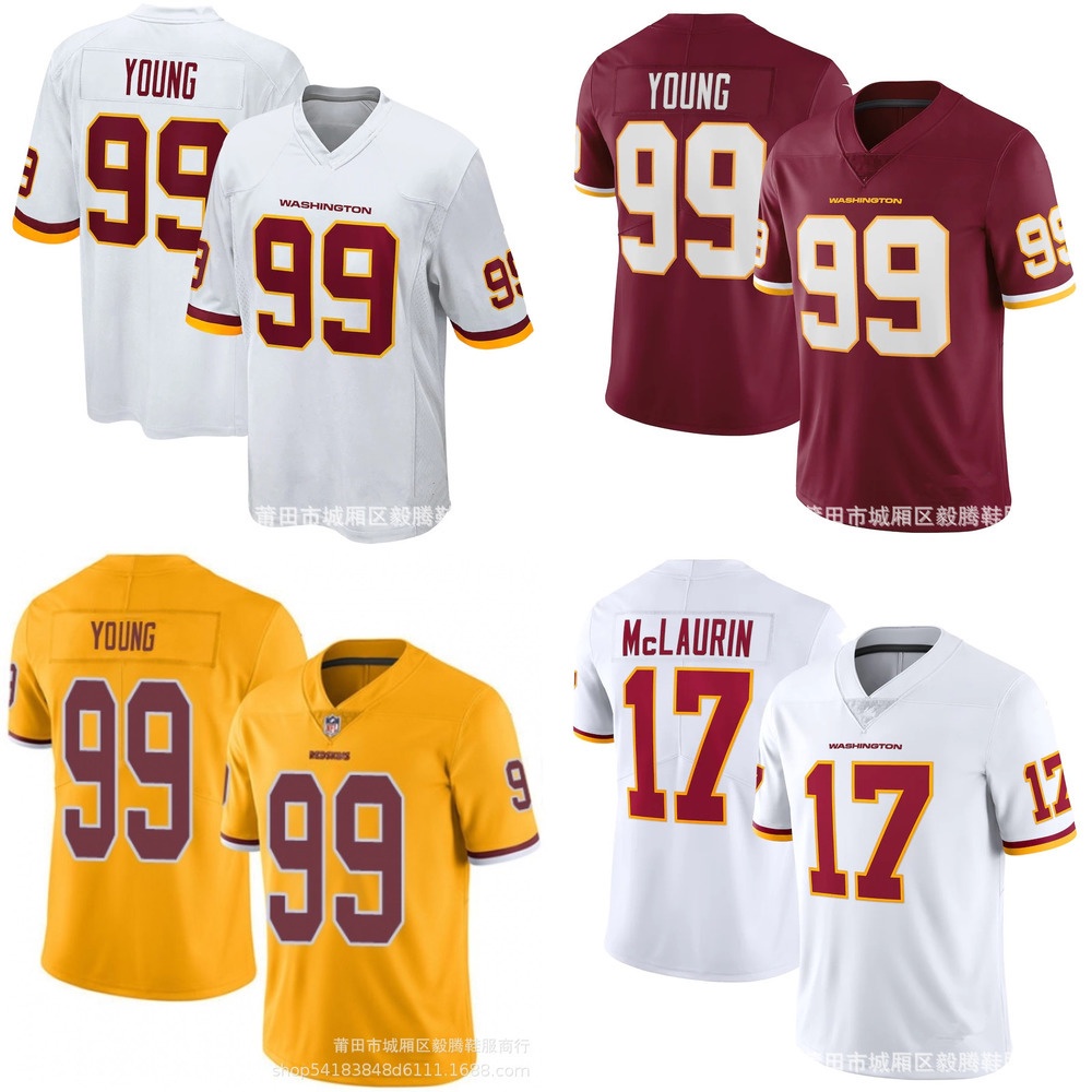 14C Jersey Washington''Football''Team''Men #21 Sean Taylor 99 Chase Young  17 Terry McLaurin''NFL'' Custom Burgundy Vapor Limited 