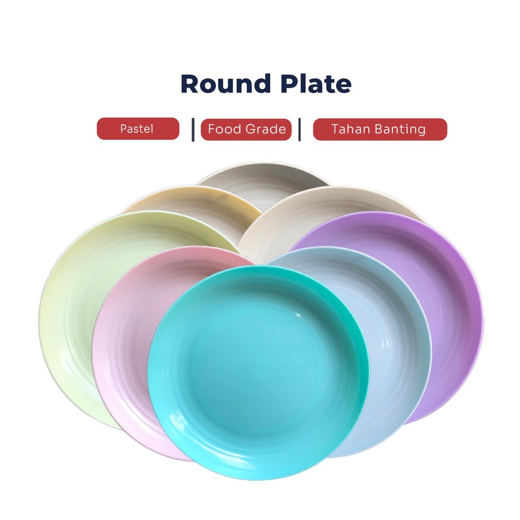 Plato de plástico plato lateral plato redondo 18CM - 20CM - 25CM MACARON  Color PASTEL | Shopee México