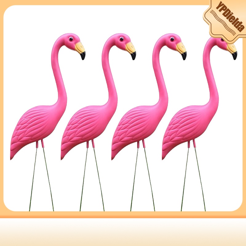 4 Pack Large Flamingo Garden Stakes Plastic Bird Statues Yard Decor For Outdoor Lawn Decoration Pink Ee México - Flamingo Statues Garden