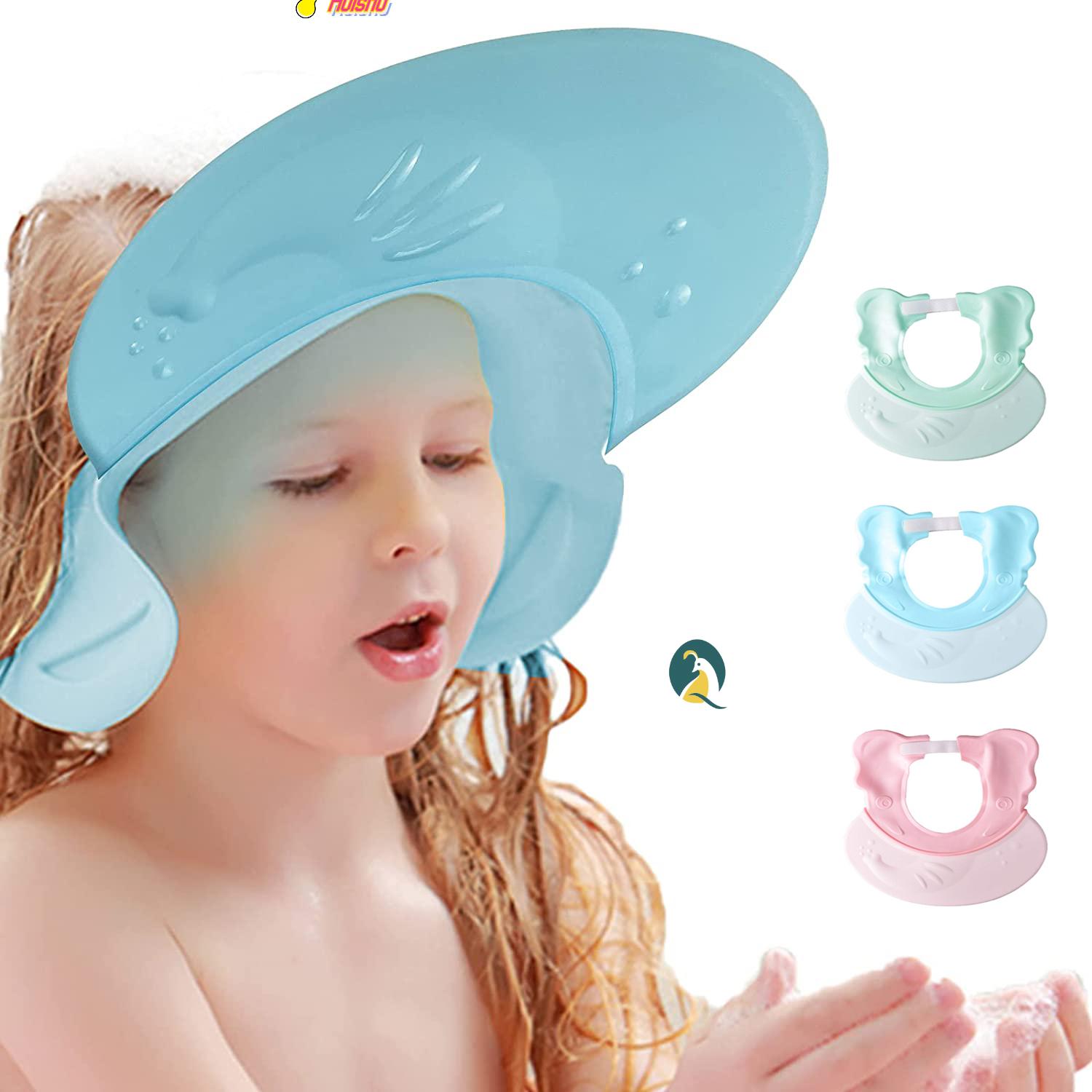 Hui Safe Baby Shower Cap Portable Baby Bath Cap Silicone Bath Visor Ear Protection Cute Waterproof Adjustable Head Cover Shampoo Shield Multicolor Shopee Mexico