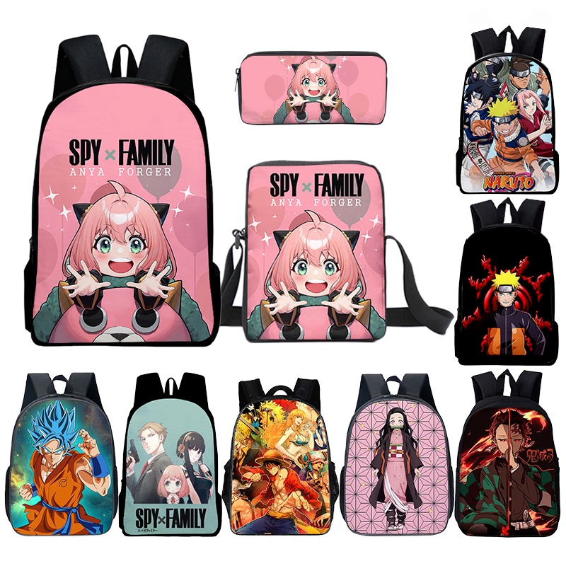 3 Unids Set Anime Mochila Bolsa Escolar Estuche De L piz Papeler a De 