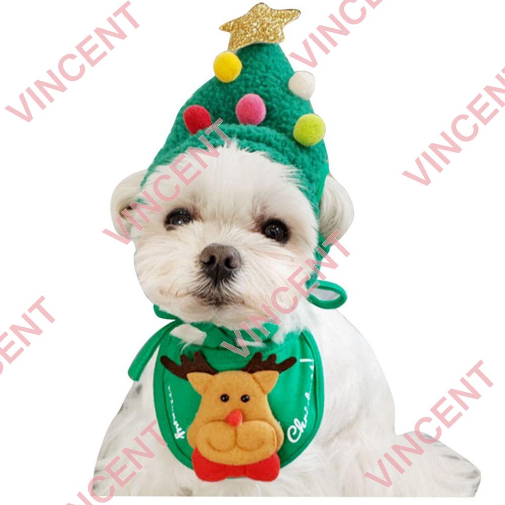 POPETPOP Elegante Bufanda para Mascotas Bufanda de Navidad Ajustable para Perrito Talla XS Baberos Accesorios para Perros y Gatos Fiesta de Cumpleaños de Navidad 