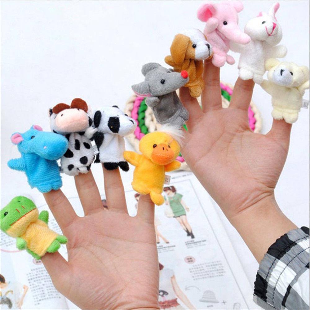 10pzs Marioneta de mano del animal de dedo Juguete de historia de aprendizaje E4 