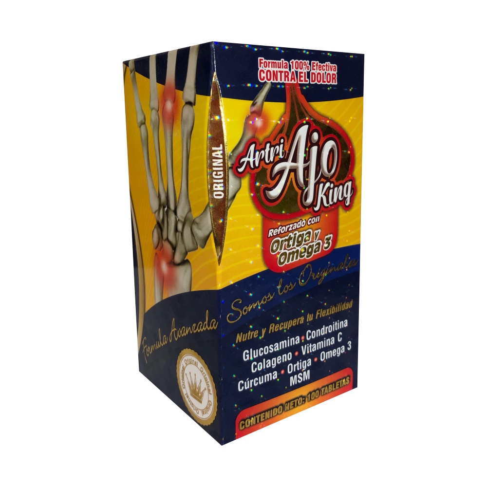 Artri Ajo King Frasco 100 Tabletas Ortiga Y Omega 3 Original Shopee