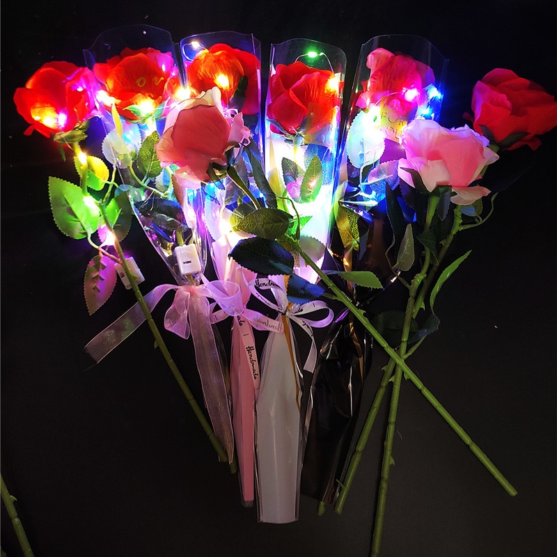 1 Pieza Realista De Tela Artificial Flores De Rosas Con Cadena De Luz  LED/Proposición De Matrimonio Día De San Valentín Confesión Regalo | Shopee  México