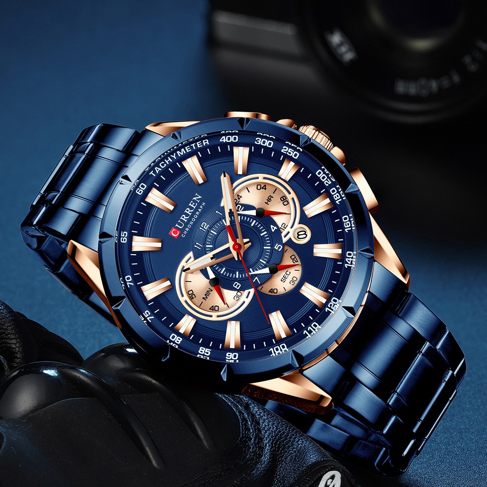 Relojes Curren para hombres Marca De lujo Cronógrafo De acero