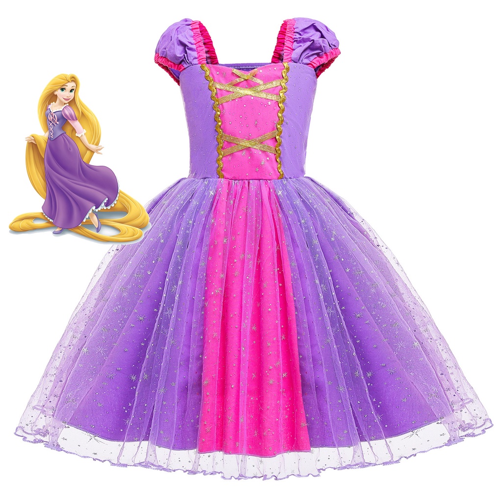 Disfraz De Princesa Enredado De Disney Para Niños Cosplay Rapunzel Vestido De Verano Para Niñas
