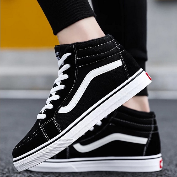 Vans SKOOL negro negro blanco SK8 botas altas VANS | Shopee México