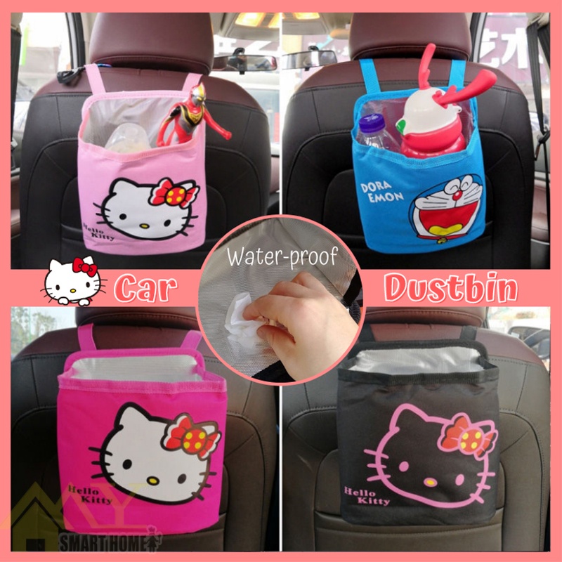 Cubo De Basura Hello Kitty Haning Para El Coche Lindo Bolsa De Almacenamiento Bote Accesorios