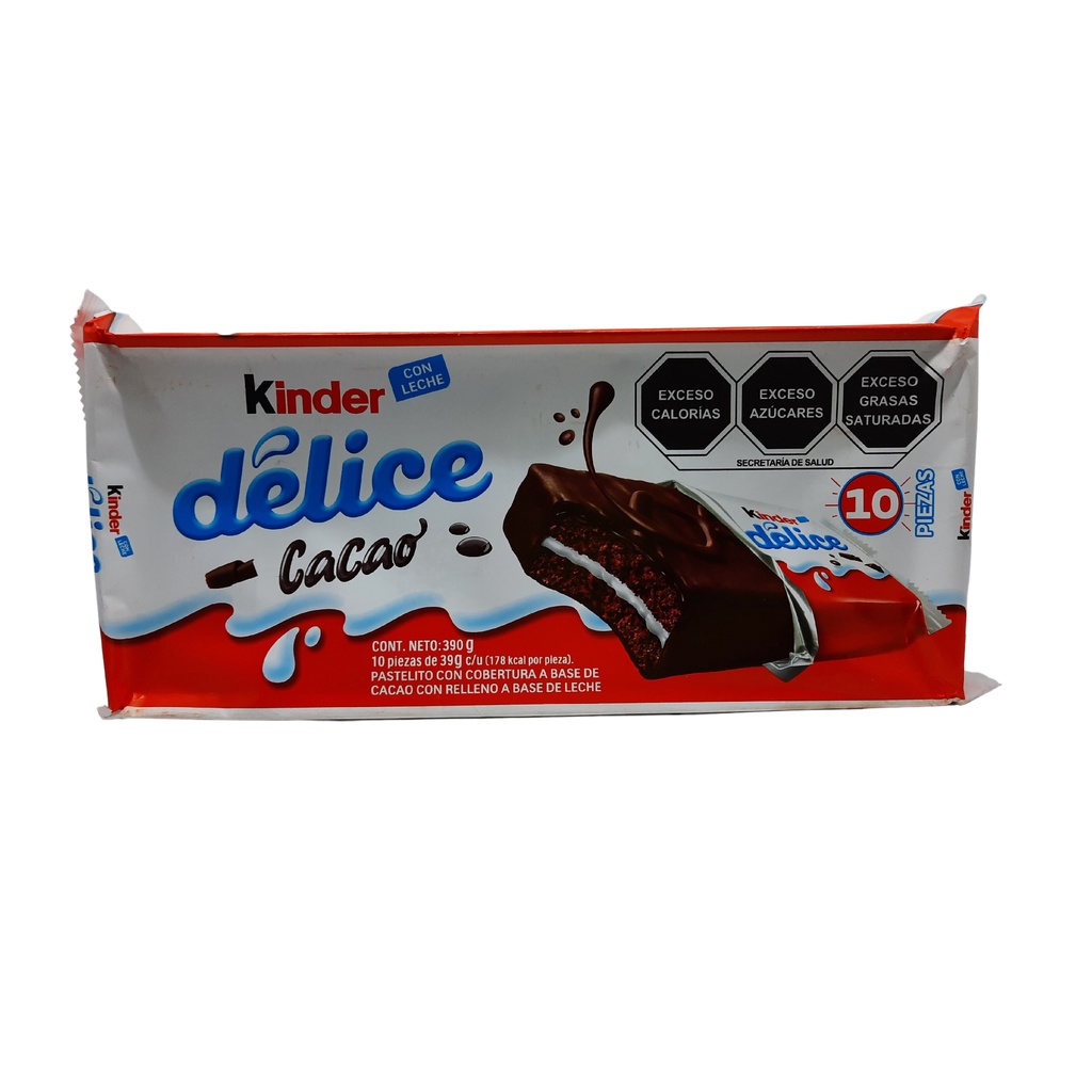 Chocolate Kinder Delice Cacao 10 Pz 390 g Shopee México